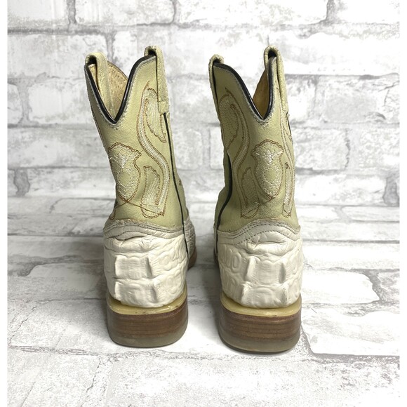El General Western Kids Leather Cream Western Cowboy Style Boots Sz 18 (12) - Picture 9 of 9